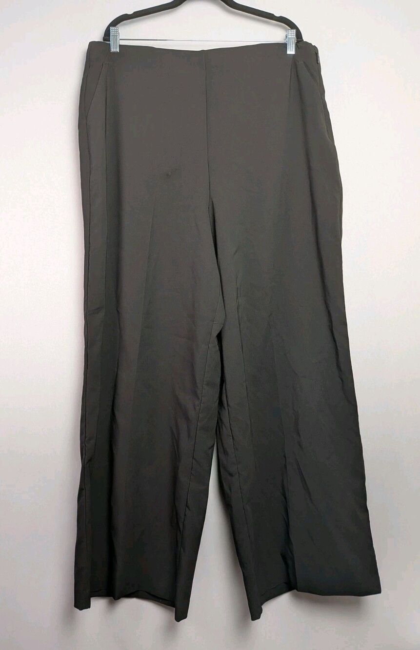 Torrid Wide Leg Dress Pants Women's Plus Sz 18 High Rise Black Side Zip Trousers